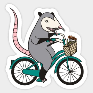 Possum on a Bicycle Sticker